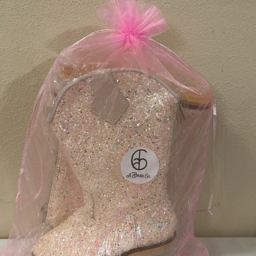 A Bear Co.Kids Glitter Boots - Cream